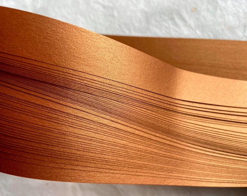 Froebel Mint Shimmer Metallic Paper Strips ~Weaving, Moravian Stars, German Stars, Froebel Stars (50 strips) (Copper, 1 inch) - Image 5